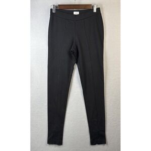 Cache Black Ponte Knit Seamed Leggings with Back Ankle Chain Office Siren Size S